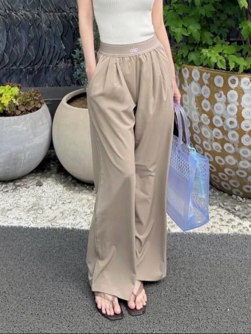 New ALO Yoga Women's Gravel Suit Up Pants👜Relaxed Fit 30" Inseam